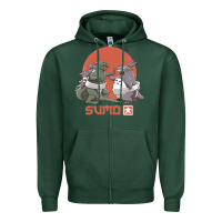 Sports Green sumo pop Zipper Hoodie - artisFamous