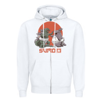 White sumo pop Zipper Hoodie - artisFamous