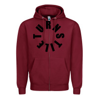 Burgundy TURNSTILE BLACK ON WHITE Zipper Hoodie - artisFamous