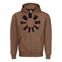 Chestnut TURNSTILE BLACK ON WHITE Zipper Hoodie - artisFamous