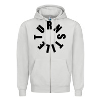 Dove Grey TURNSTILE BLACK ON WHITE Zipper Hoodie - artisFamous