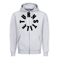 Heather Grey TURNSTILE BLACK ON WHITE Zipper Hoodie - artisFamous
