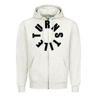 Oatmeal Heather TURNSTILE BLACK ON WHITE Zipper Hoodie - artisFamous