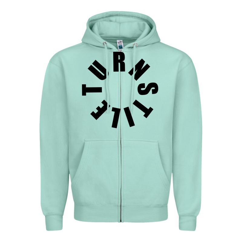 Turnstile Black On White Zipper Hoodie by artisFamous | Teevron