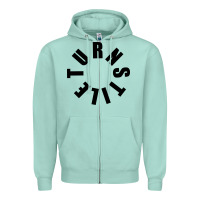 Seafoam TURNSTILE BLACK ON WHITE Zipper Hoodie - artisFamous