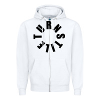 White TURNSTILE BLACK ON WHITE Zipper Hoodie - artisFamous