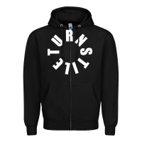 Black TURNSTILE WHITE ON BLACK. Zipper Hoodie - artisFamous