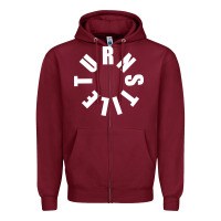 Burgundy TURNSTILE WHITE ON BLACK. Zipper Hoodie - artisFamous