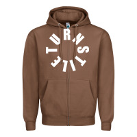 Chestnut TURNSTILE WHITE ON BLACK. Zipper Hoodie - artisFamous
