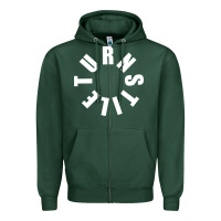 Sports Green TURNSTILE WHITE ON BLACK. Zipper Hoodie - artisFamous