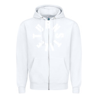 White TURNSTILE WHITE ON BLACK. Zipper Hoodie - artisFamous