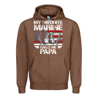 Chestnut marine papa, gifts my favorite marine calls me pa pa military mother Zipper Hoodie - artisFamous