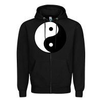 Black Yin and yang Zipper Hoodie - artisFamous