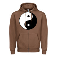 Chestnut Yin and yang Zipper Hoodie - artisFamous