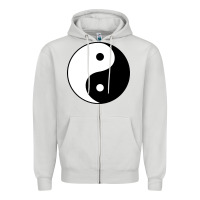 Dove Grey Yin and yang Zipper Hoodie - artisFamous