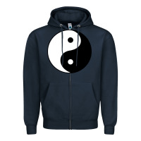 Navy Yin and yang Zipper Hoodie - artisFamous