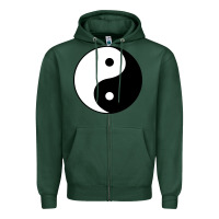 Sports Green Yin and yang Zipper Hoodie - artisFamous