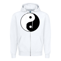 White Yin and yang Zipper Hoodie - artisFamous