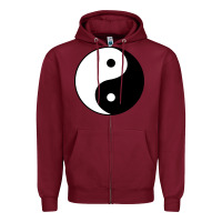 Burgundy Yin and yang Zipper Hoodie - artisFamous