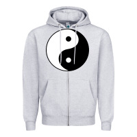 Heather Grey Yin and yang Zipper Hoodie - artisFamous