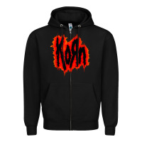 Black vintage kor'n Zipper Hoodie - artisFamous