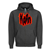 Charcoal Heather vintage kor'n Zipper Hoodie - artisFamous