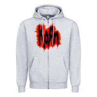 Heather Grey vintage kor'n Zipper Hoodie - artisFamous