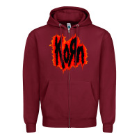 Burgundy vintage kor'n Zipper Hoodie - artisFamous