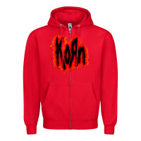 Red vintage kor'n Zipper Hoodie - artisFamous