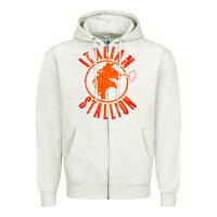 Oatmeal Heather italian stallion Zipper Hoodie - artisFamous