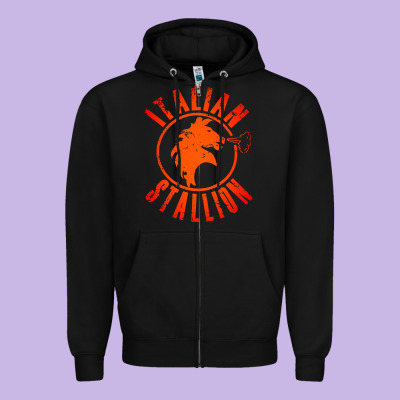 Italian Stallion Zipper Hoodie Designed By Artisfamous