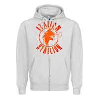 Dove Grey italian stallion Zipper Hoodie - artisFamous