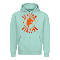 Seafoam italian stallion Zipper Hoodie - artisFamous