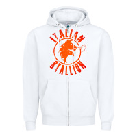 White italian stallion Zipper Hoodie - artisFamous
