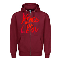 Burgundy kings of leon Zipper Hoodie - artisFamous