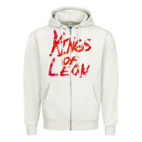Oatmeal Heather kings of leon Zipper Hoodie - artisFamous