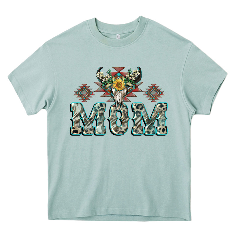 Mom With Cow Skull Mother's Day Heavy Core Tee by CowGirlArtShop | Teevron