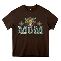 Chocolate Brown Mom with Cow skull Mother's Day Heavy Core Tee - CowGirlArtShop