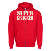Red super cracker Zipper Hoodie - artisFamous