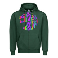 Sports Green reflective 7 lions Zipper Hoodie - artisFamous