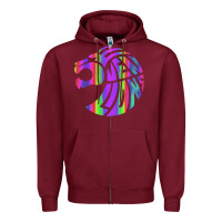 Burgundy reflective 7 lions Zipper Hoodie - artisFamous