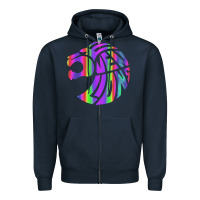 Navy reflective 7 lions Zipper Hoodie - artisFamous