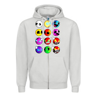 Dove Grey geometry dash difficulty  faces Zipper Hoodie - artisFamous