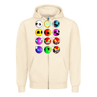 Sandshell geometry dash difficulty  faces Zipper Hoodie - artisFamous