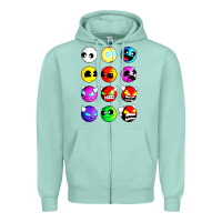 Seafoam geometry dash difficulty  faces Zipper Hoodie - artisFamous