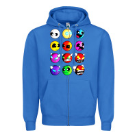 True Royal geometry dash difficulty  faces Zipper Hoodie - artisFamous