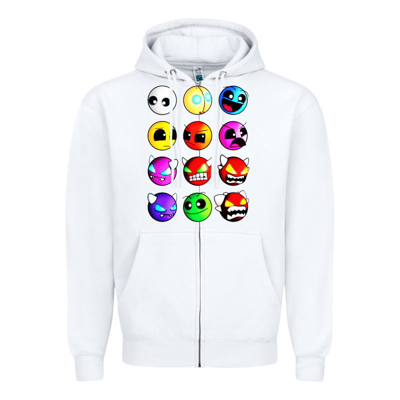 Geometry Dash Difficulty  Faces Zipper Hoodie by artisFamous | Teevron
