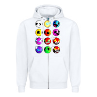 White geometry dash difficulty  faces Zipper Hoodie - artisFamous