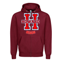 Burgundy howard 1867 university Zipper Hoodie - artisFamous