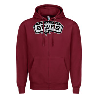 Burgundy san antonio sport Zipper Hoodie - artisFamous